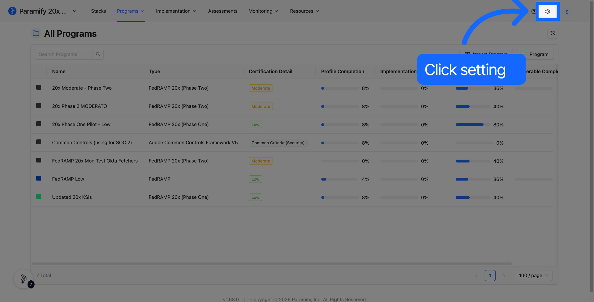 Access Program Dashboard