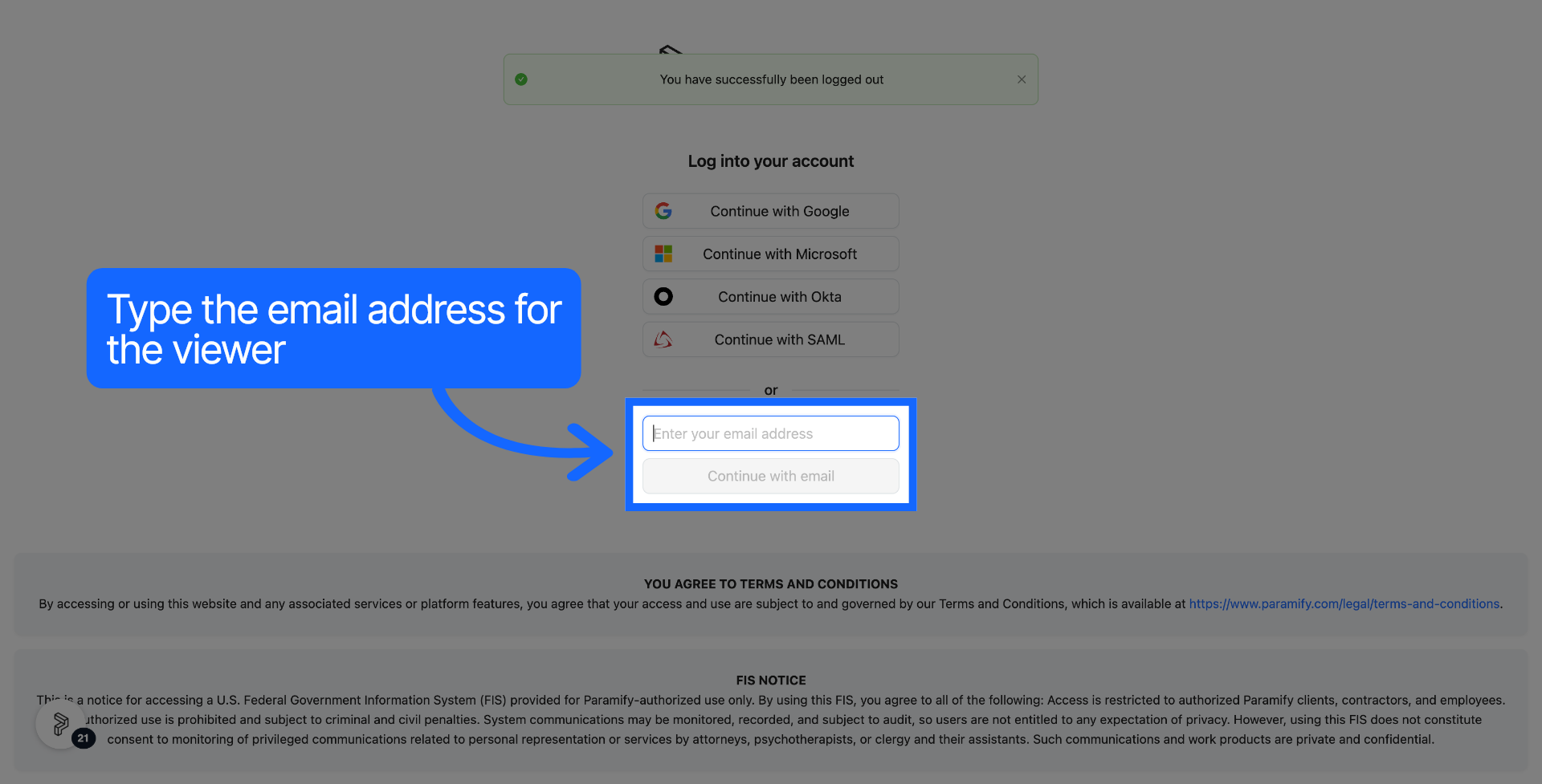 Proceed with Email Login