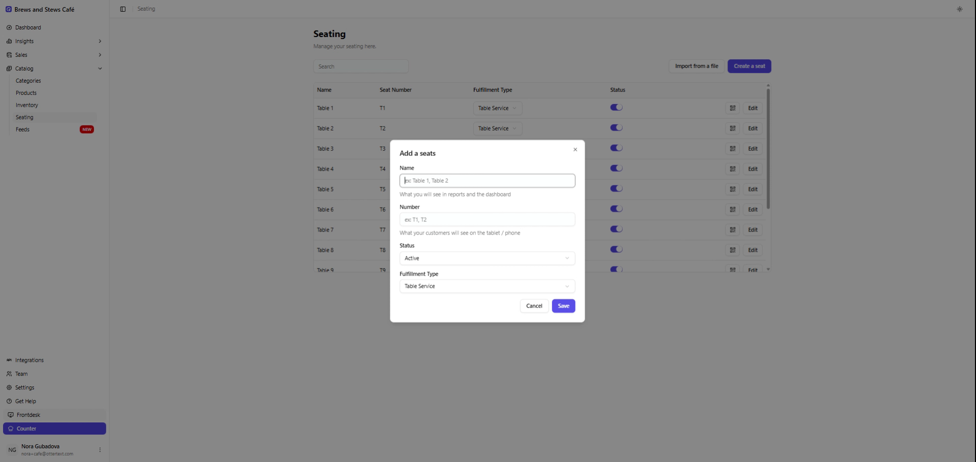 Create Example Table Entry
