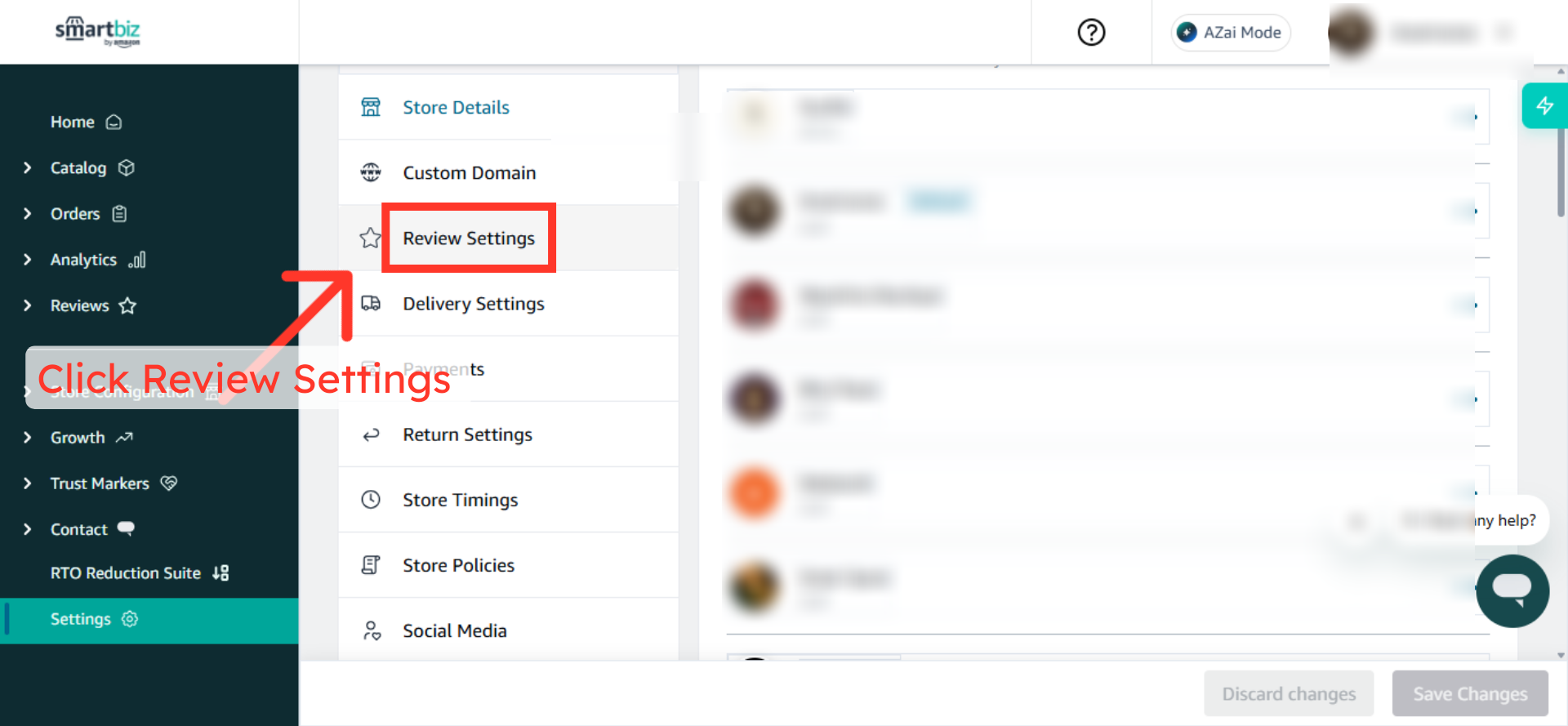 Navigate To Review Settings