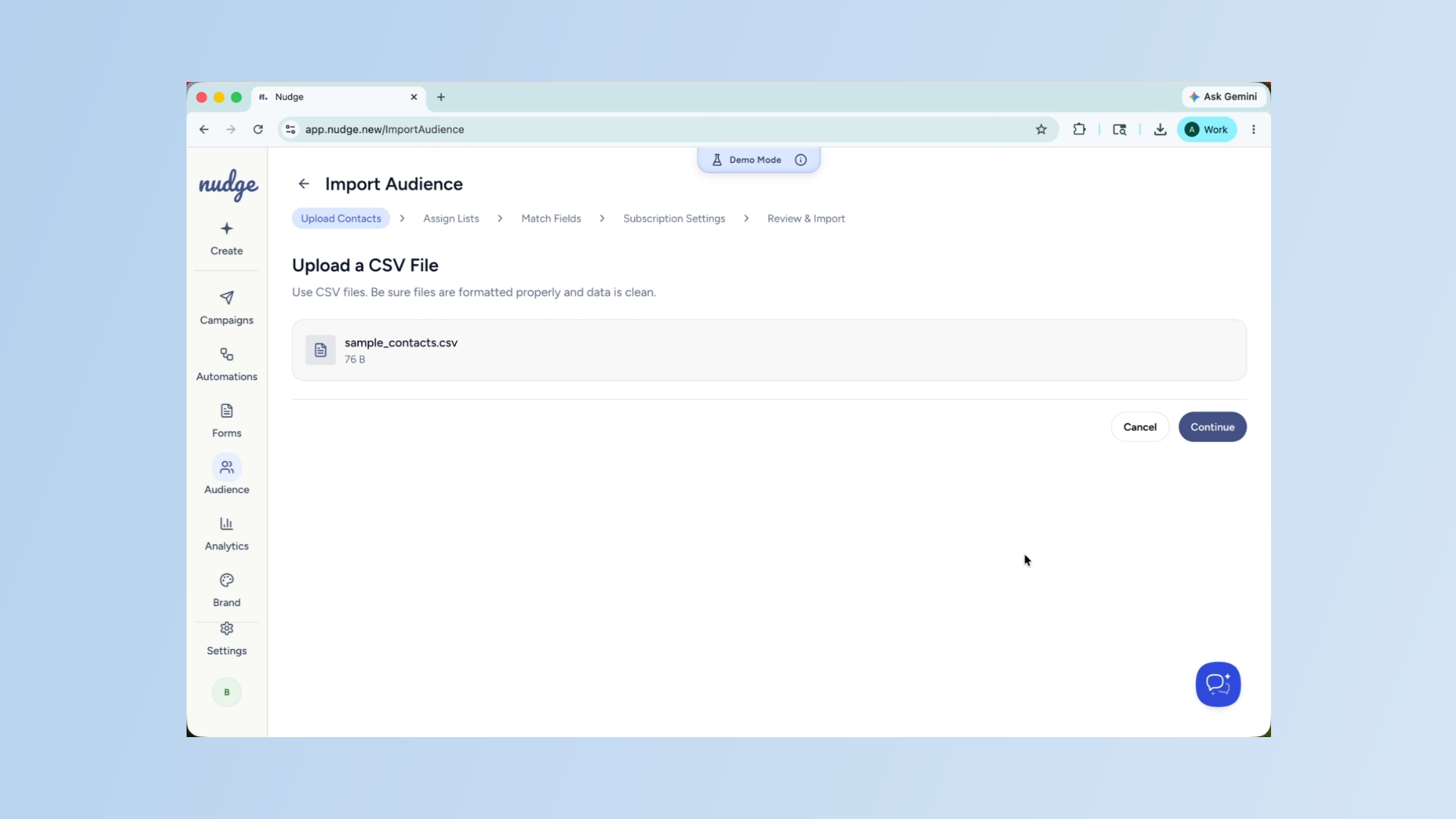 Choose Or Create Contact List