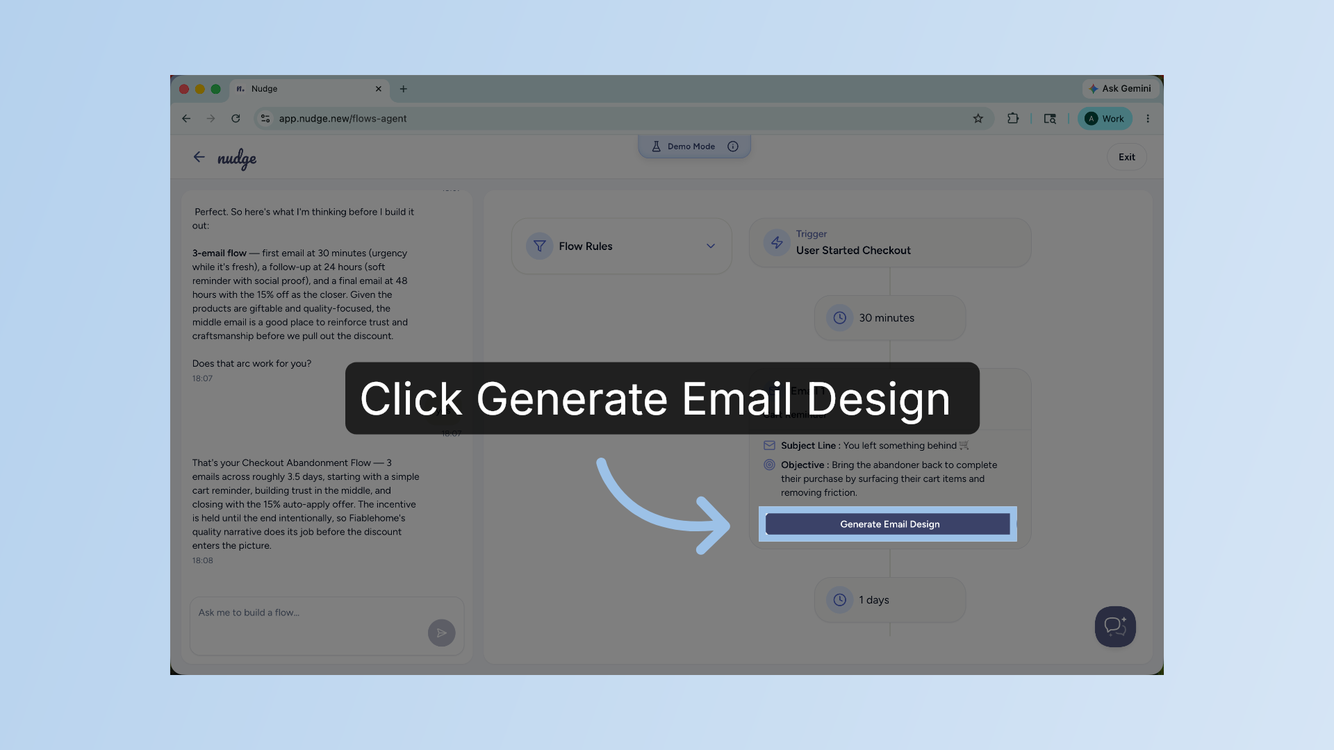 Click Generate Email Design