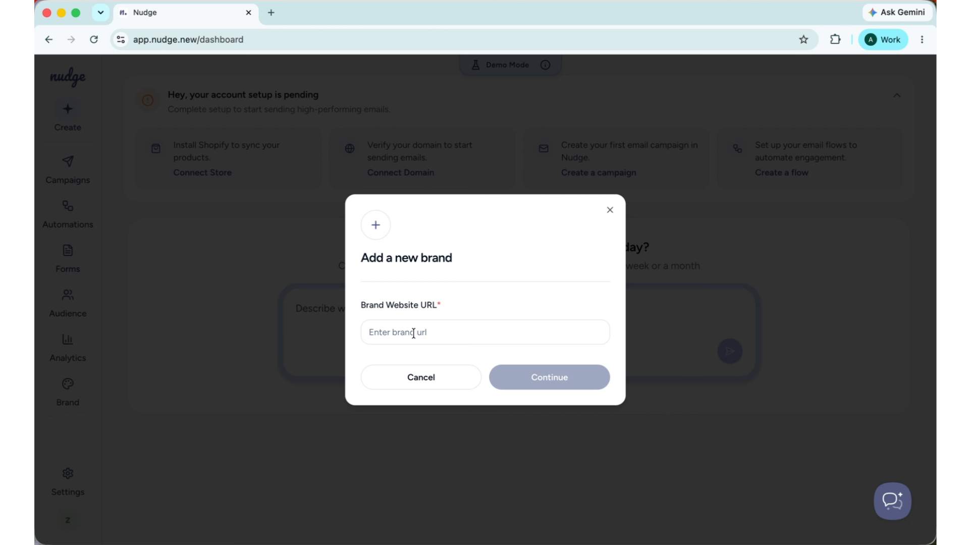 Add New Brand URL - Segment
