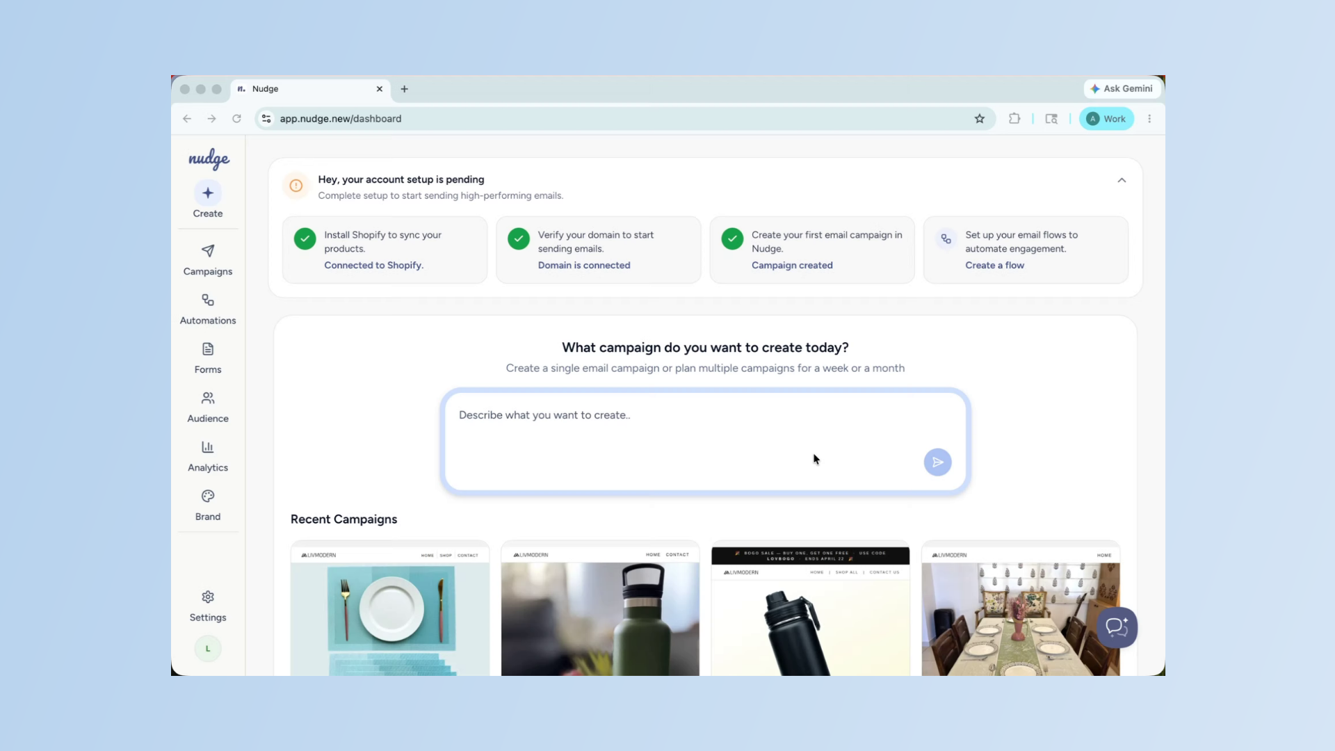 Overview of Analytics Section