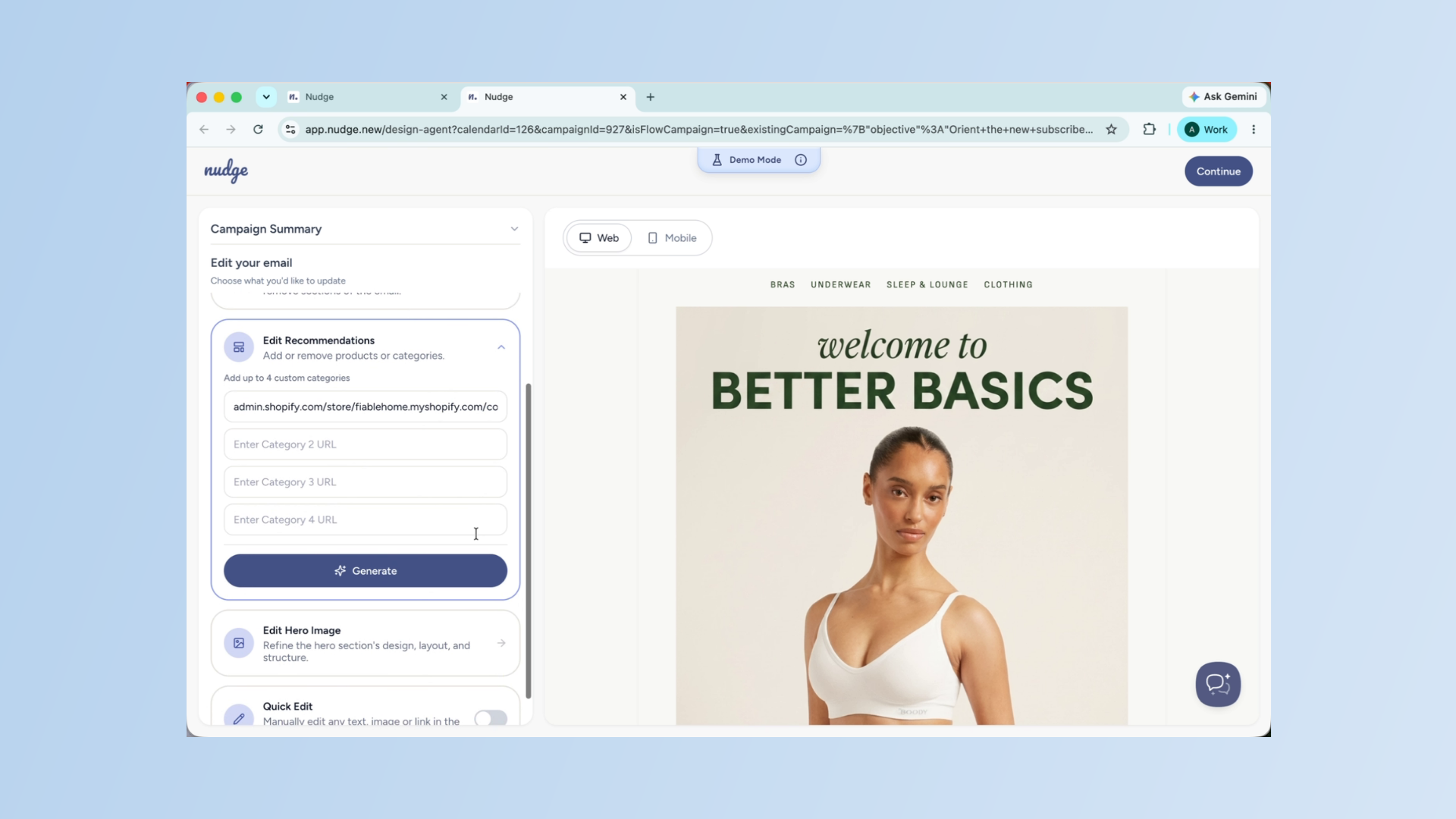 Edit Product Recommendations - Segment