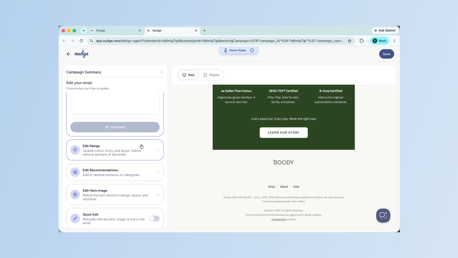 Use Design Editing Features