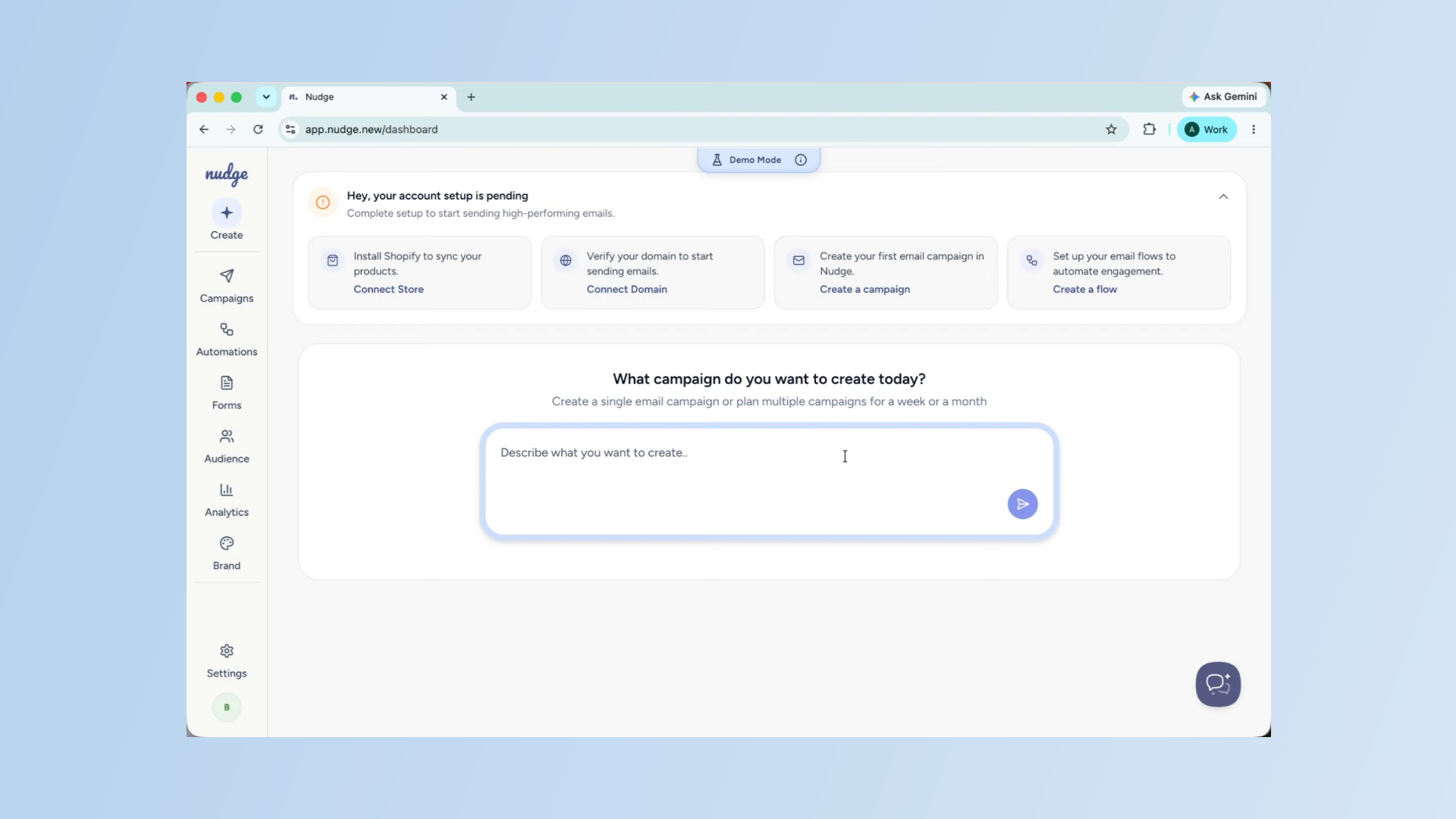 Start Campaign From Dashboard