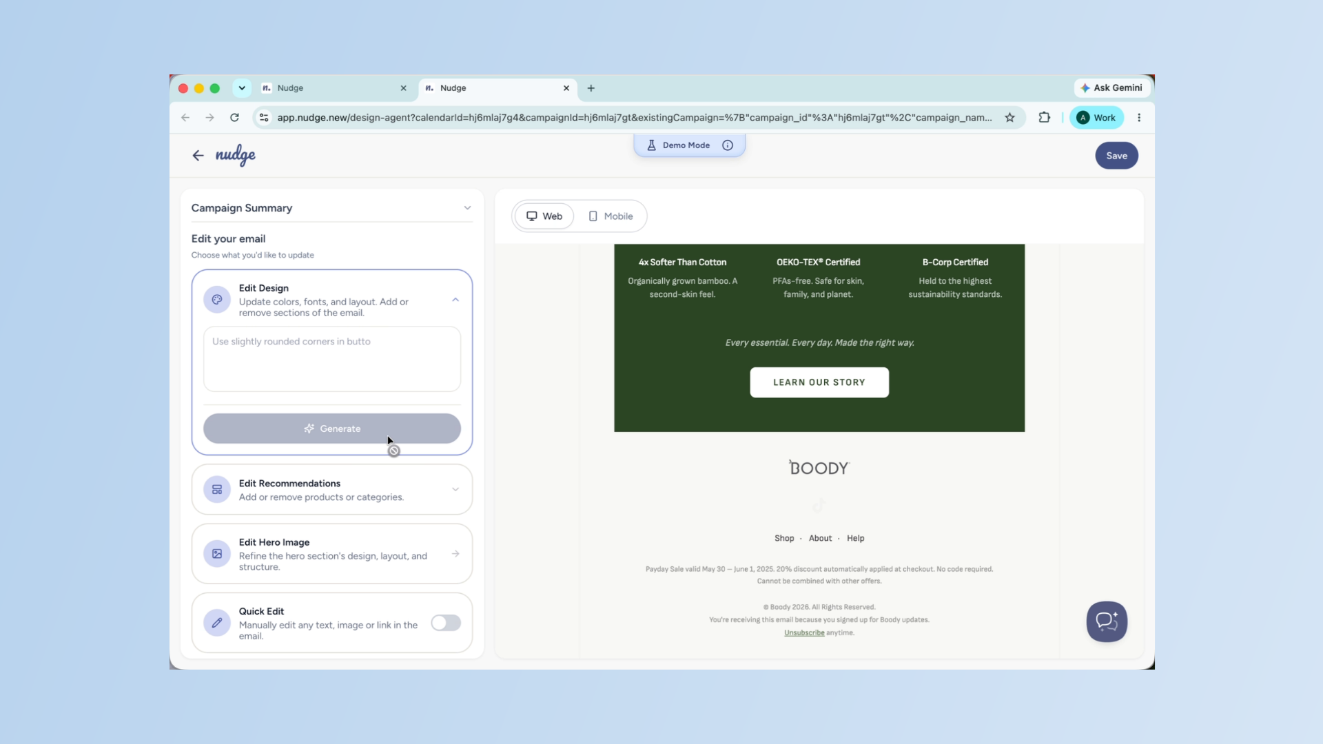 Use Design Editing Features - Segment