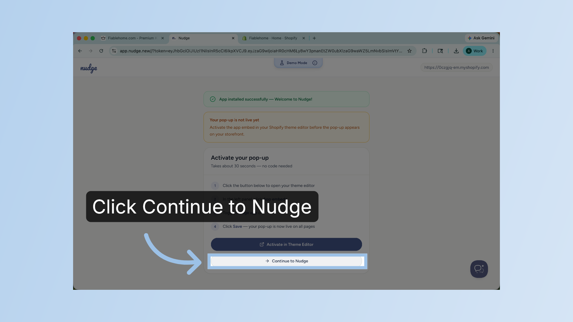 Proceed to Nudge Section